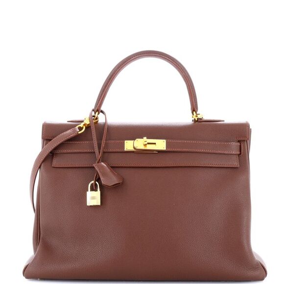 Hermes Handbags - Hermes Kelly Handbag Marron D’Inde Togo with Gold Hardware 35 Brown